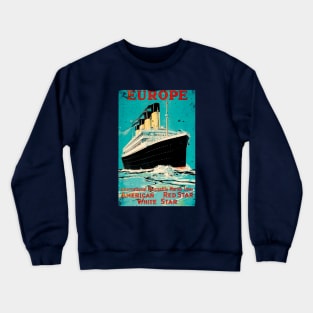 Poster Retro Ship Vintage Cruise Vessel Crewneck Sweatshirt